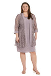 Plus Size Dresses Short Mother of the Bride Plus Size Sequin Jacket Dress Wisteria