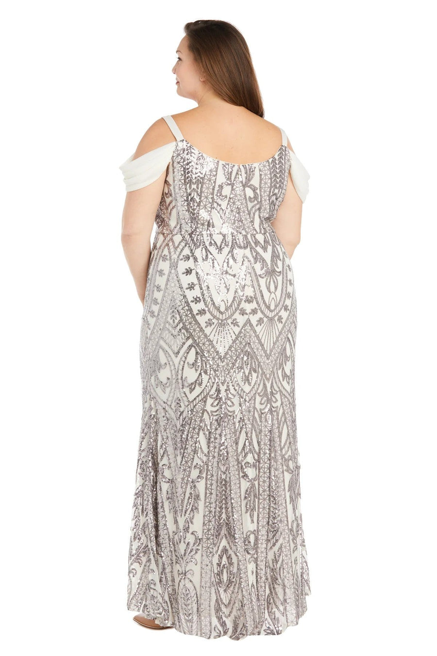 Plus Size Dresses Plus Size Evening Long Formal Dress Ivory/Pewter