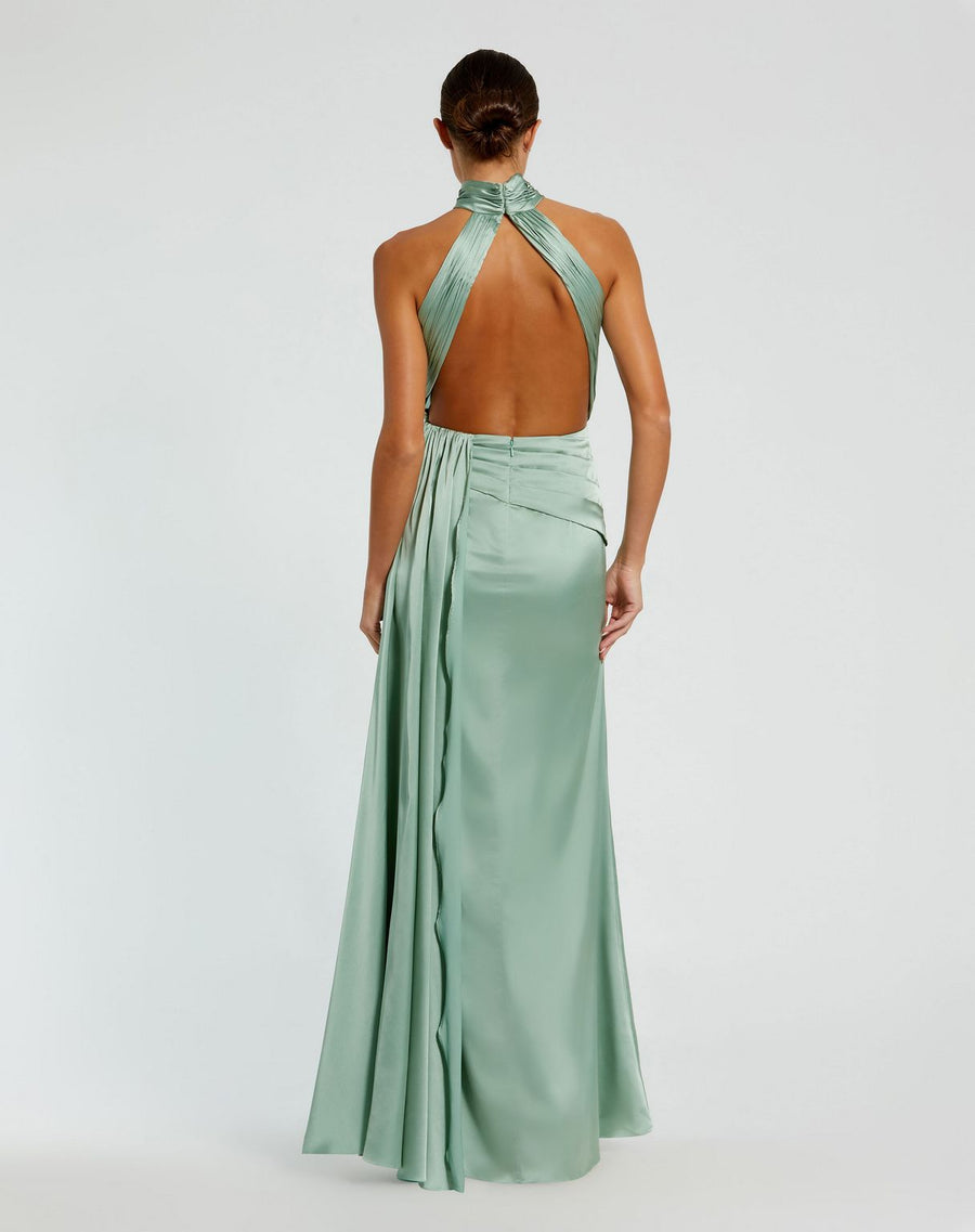 Prom Dresses Prom Formal High Halter Long Dress Sage