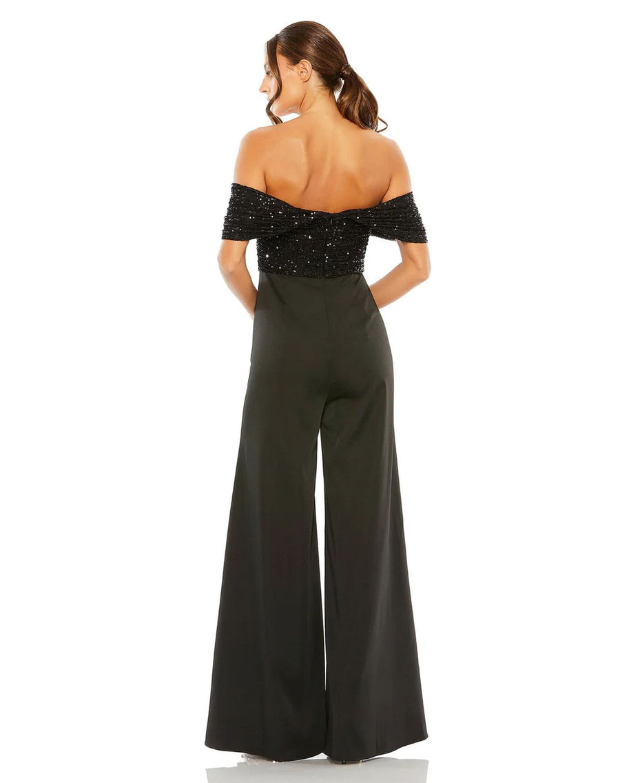 Jumpsuit Formal Sequined Off Shoulder Jumpsuit Black