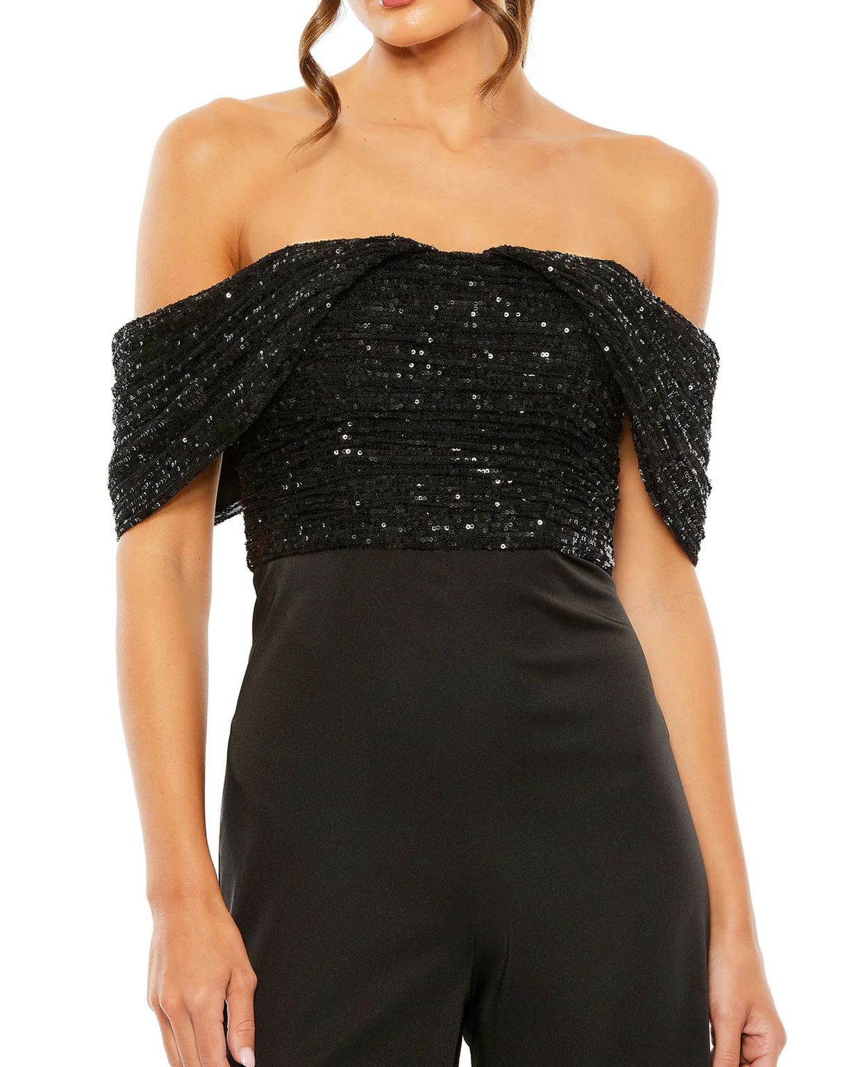 Jumpsuit Formal Sequined Off Shoulder Jumpsuit Black