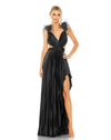 Prom Dresses Long Formal Pleated Feather Prom Dress Black