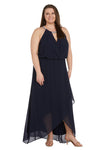 Plus Size Dresses Long Formal Halter Keyhole Plus Size Dress Navy