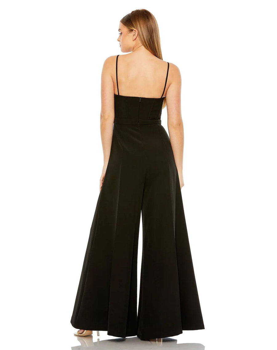 Jumpsuit Slim Strap Beaded Bustier Top Jumpsuit Black