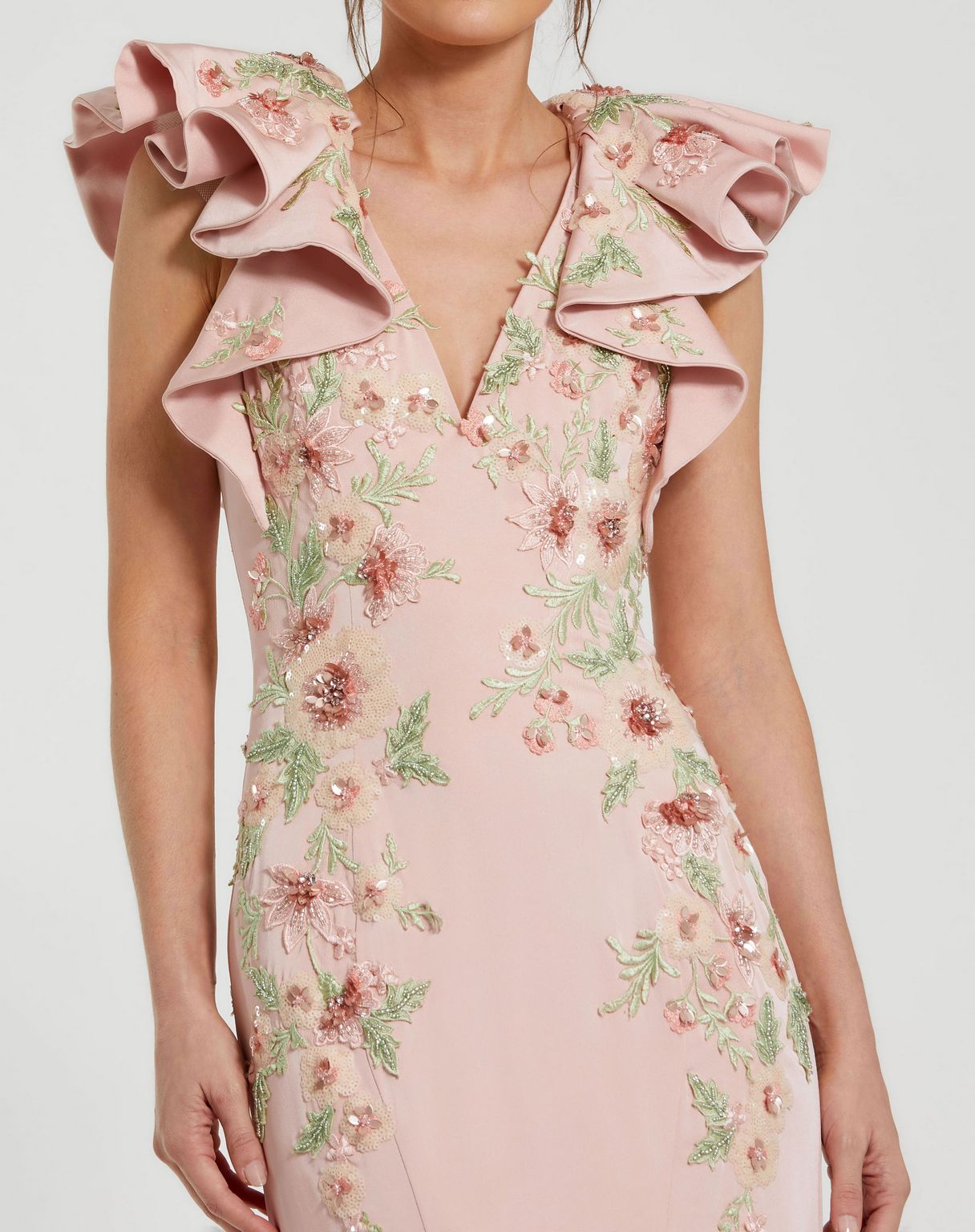 Formal Dresses Long Mermaid Floral Evening Formal Dress Blush