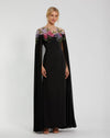 Formal Dresses Long Formal Evening Cape Dress Black Multi