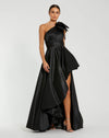 Prom Dresses A Line High Low Pleated Formal Prom Dress Black