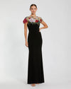 Formal Dresses Long Floral Fitted Formal Prom Dress Black Multi