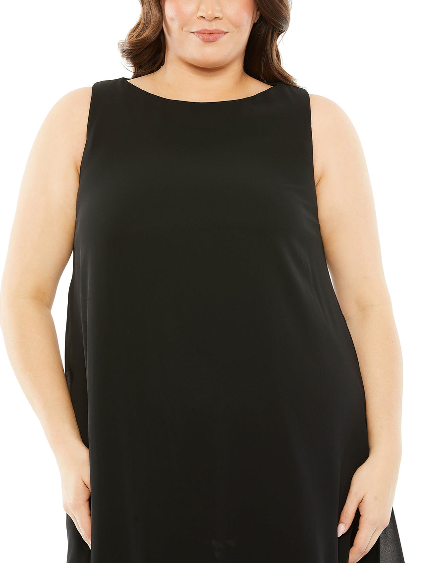 Plus Size Dresses High Low Feather Plus Size Dress Black