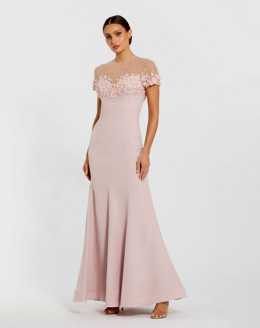 Formal Dresses Beaded Long Mermaid Formal Evening Dress Mauve
