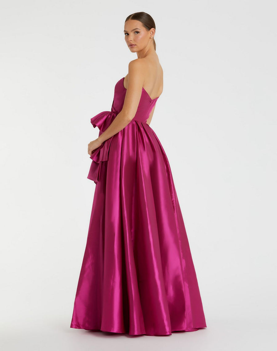 Prom Dresses Pleated Long Formal A Line Ruffle Slit Prom Dress Hot Pink