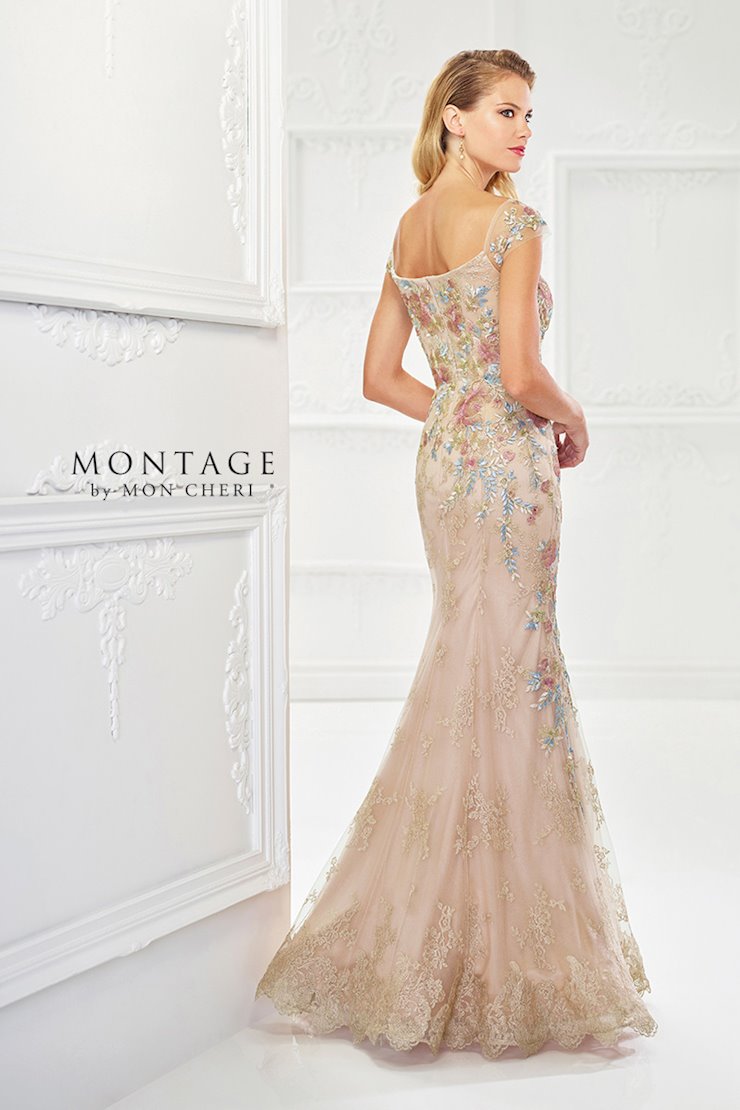 Formal Dresses Long Metallic Evening Floral Formal Dress Champagne/Multi