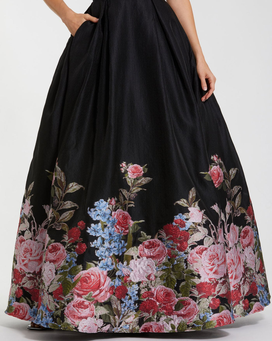 Prom Dresses ong Ball Gown Floral Prom Dress Black Multi