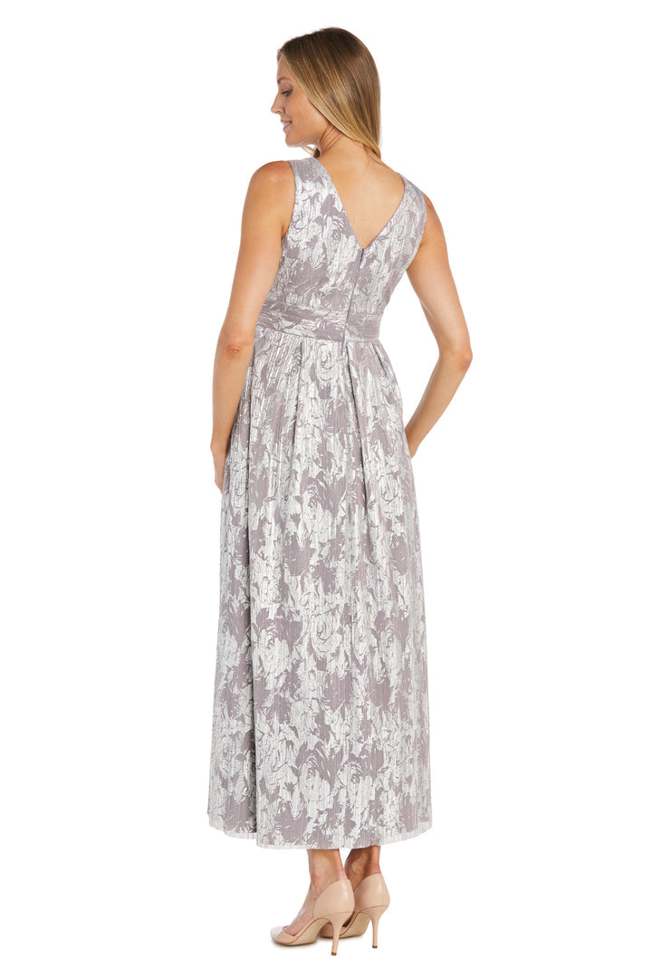 Formal Dresses Long Formal Metallic Printed Dress Lavender/Silver