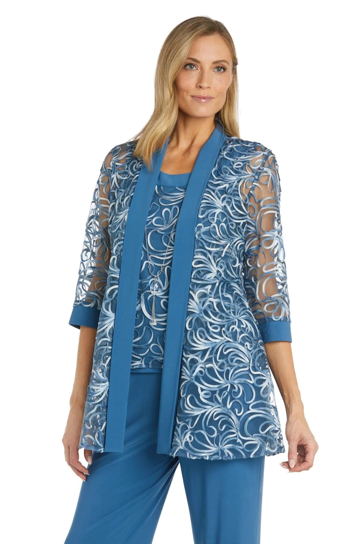 Pant Suit Long Mother of the Bride Pant Suit Wedgewood