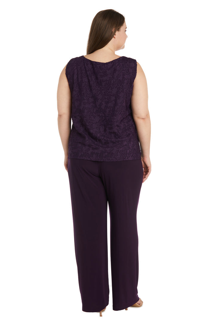 Pant Suit Plus Size Formal Mother of the Bride Pant Suit Jacket Set Eggplant