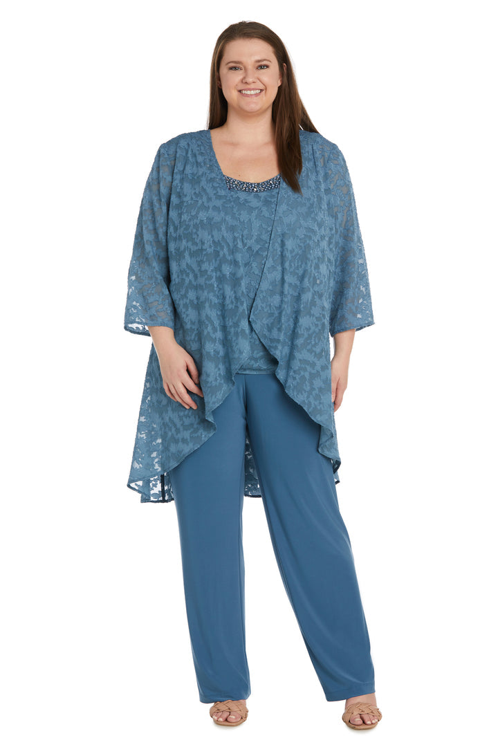 Pant Suit Plus Size Formal Mother of the Bride Pant Suit Jacket Set Slate