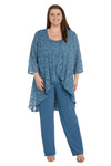 Pant Suit Plus Size Formal Mother of the Bride Pant Suit Jacket Set Slate
