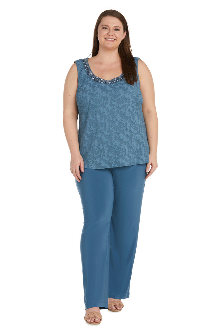 Pant Suit Plus Size Formal Mother of the Bride Pant Suit Jacket Set Slate