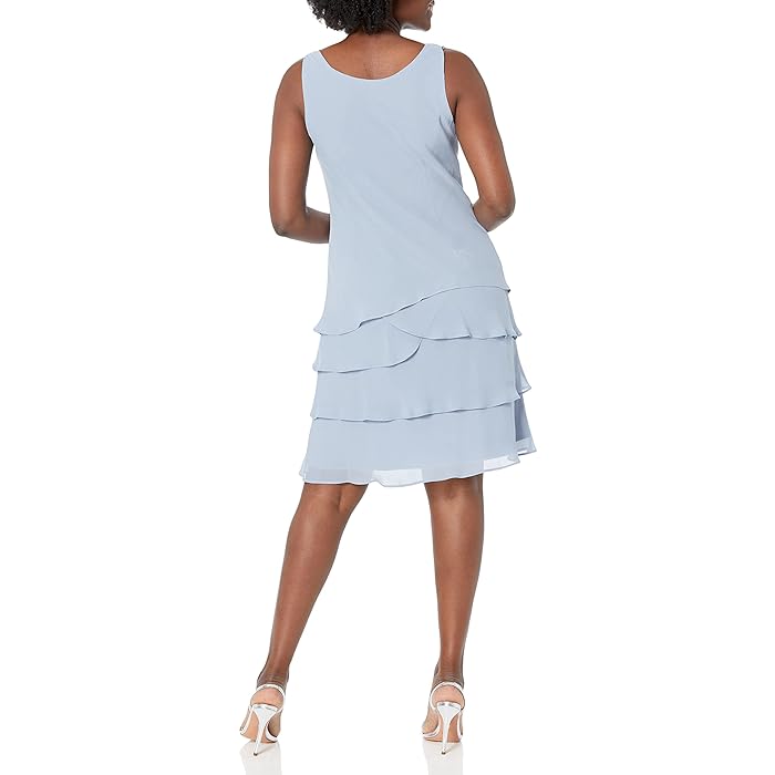 SL Fashions Short Beaded Tiered Jacket Dress 122372 - The Dress Outlet