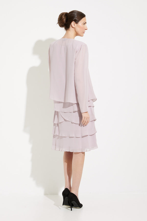 فستان قصير من SL Fashions 122372 بجاكيت متعدد الطبقات ومطرز بالخرز