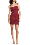 Cocktail Dresses Short fitted Glitter Bodycon Mini Dress Wine