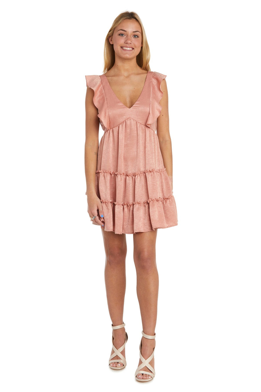 Cocktail Dresses Short Homecoming Satin Cocktail Dress Salmon