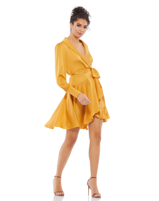 Cocktail Dresses Short Cocktail Long Sleeve High Low Dress Marigold