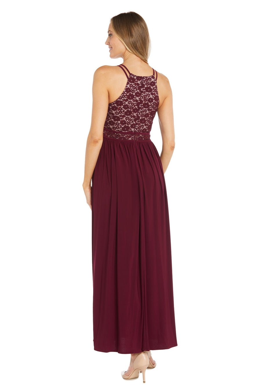 Formal Dresses Long Formal Sequin Lace Evening Dress Merlot/Nude