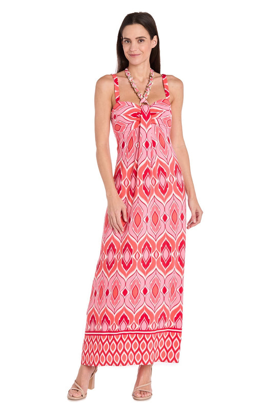 Formal Dresses Long Printed Formal Maxi Dress Coral/Pink