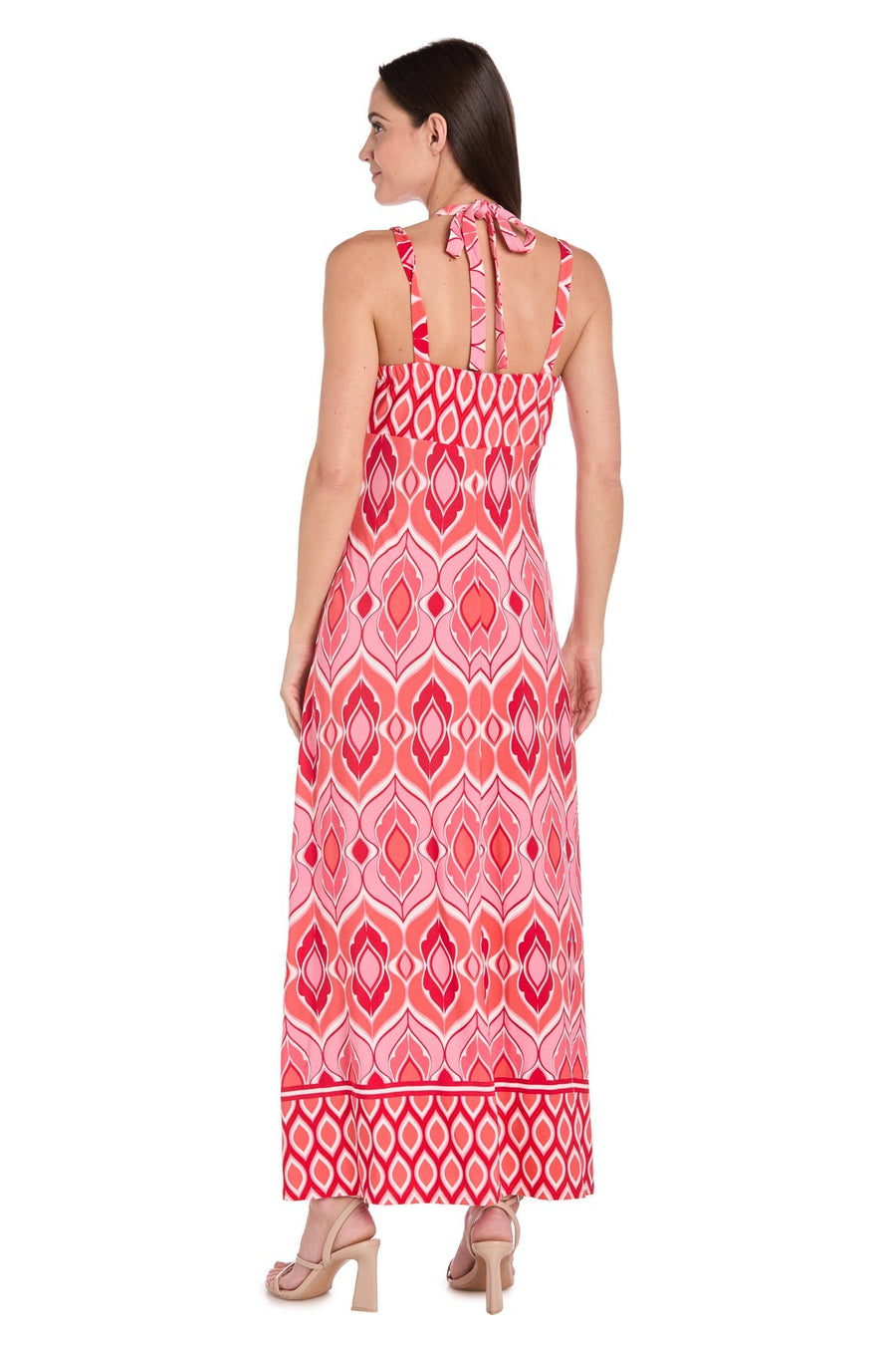 Formal Dresses Long Printed Formal Maxi Dress Coral/Pink