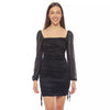 Cocktail Dresses Short Glitter Long Sleeve Cocktail Mini Dress Black