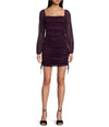 Cocktail Dresses Short Glitter Long Sleeve Cocktail Mini Dress Plum