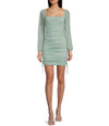 Cocktail Dresses Short Glitter Long Sleeve Cocktail Mini Dress Sage