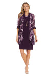 Mother of the Bride Dresses Mother of the Bride Short Floral Jacket Dress Eggplant
