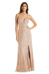 Morgan & Co Long Fitted Formal Prom Gown 12935 - The Dress Outlet Gold
