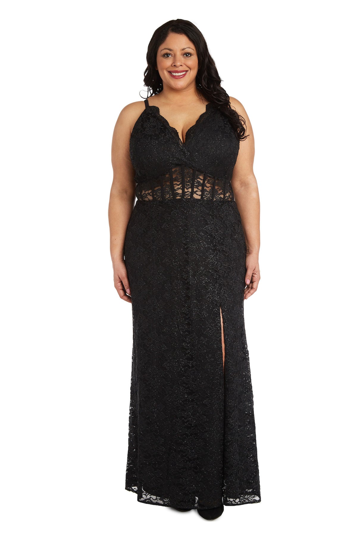 Plus Size Dresses Long Lace Evening Gown Formal Plus Size Dress Black