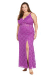 Plus Size Dresses Long Lace Evening Gown Formal Plus Size Dress Magenta
