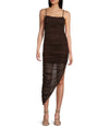 Cocktail Dresses High Low Glitter Fitted Cocktail Dress Chocolate