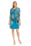 Mother of the Bride Dresses Short Mother of the Bride Printed Jacket Dress  Teal