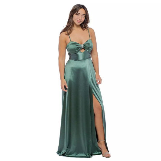 Prom Dresses A Line Long Formal Slit Prom Dress Sage