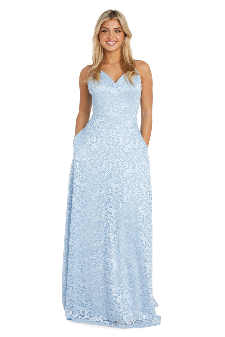 Formal Dresses Formal Long Prom Pockets Dress Ice Blue