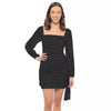 Cocktail Dresses Long Sleeve Glitter Cocktail Short Dress Black