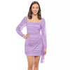 Cocktail Dresses Long Sleeve Glitter Cocktail Short Dress Lilac