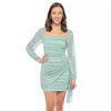 Cocktail Dresses Long Sleeve Glitter Cocktail Short Dress Sage