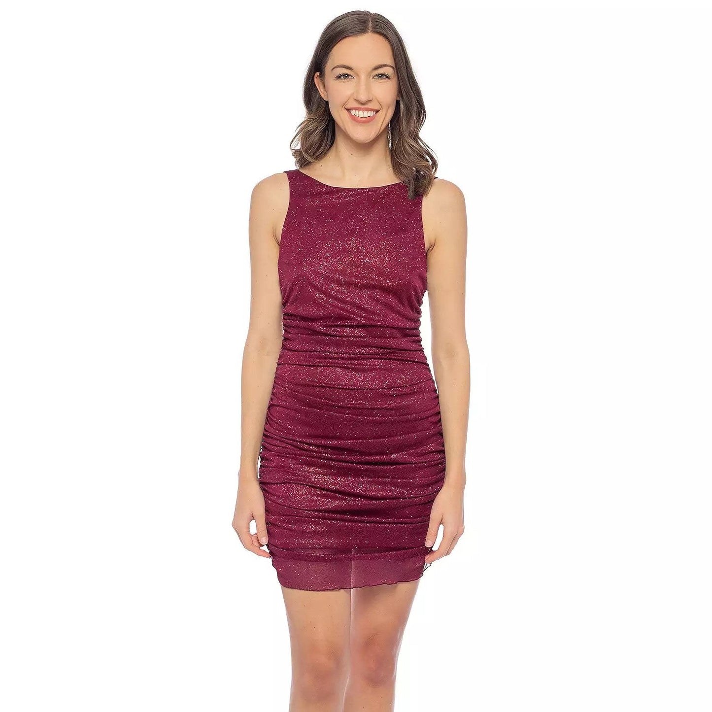 Cocktail Dresses Glitter Short Cocktail Homecoming Mini Dress Wine