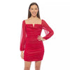 Cocktail Dresses Long Sleeve Glitter Mini Cocktail Dress Red