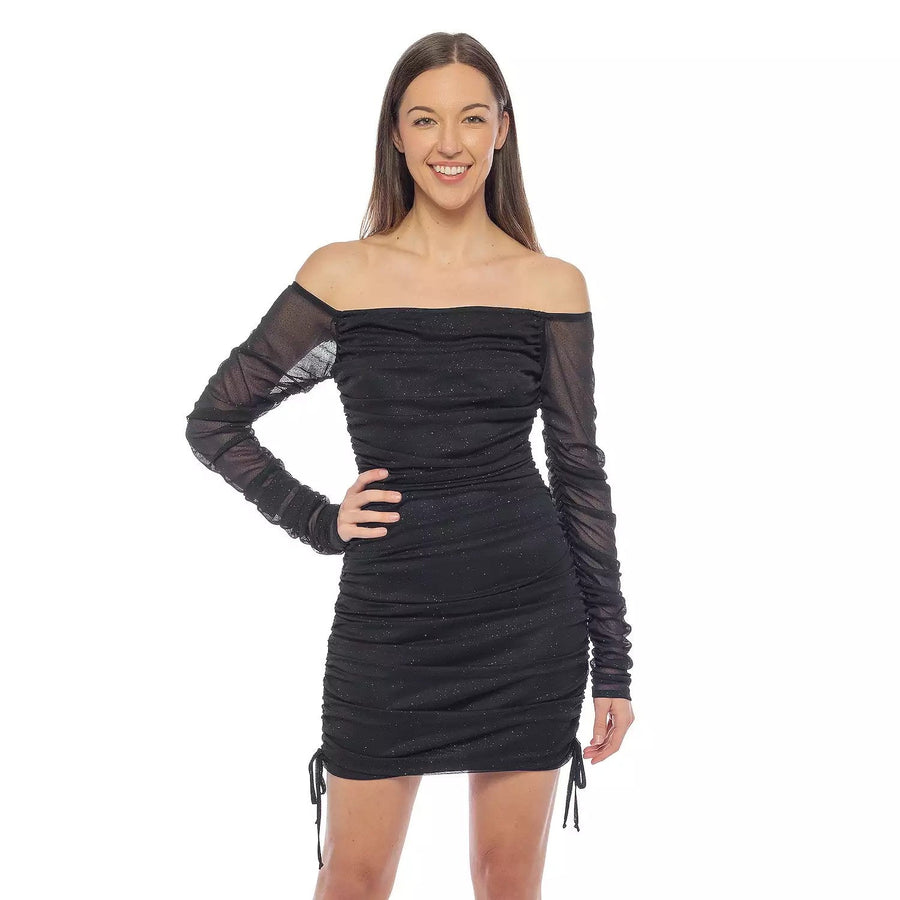 Cocktail Dresses Glitter Short Cocktail Homecoming Mini Dress Black