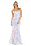 Prom Dresses Long Fitted Formal Floral Sequin Prom Dress Lavender