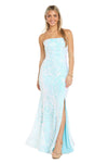 Prom Dresses Long Sequin Mermaid Formal Prom Dress BabyBlue/Rainbow